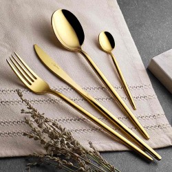 Amore Titanyum Parlak Gold 18 Parça Çatal Kaşık Bıçak Takımı