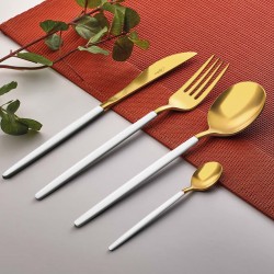 Amore White Touch Titanyum Mat Gold 18 Parça Çatal Kaşık Bıçak Takımı