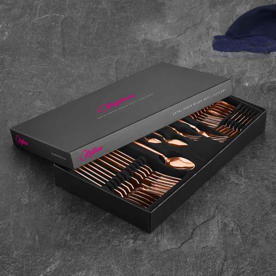 Amore Titanyum Bronz 30 Parça Çatal Kaşık Bıçak Takımı (Bıçaklı) Amore Titanyum Bronz 30 Parça Çatal Kaşık Bıçak Takımı (Bıçaklı)