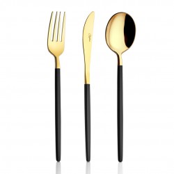 Amore Black Touch Titanyum Mat Gold 60 Parça Çatal Kaşık Bıçak Takımı (Bıçaklı)