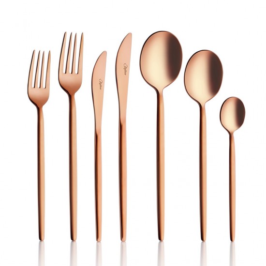 Amore Titanyum Bronz 7 Parça Tek Kişilik Çatal Kaşık Bıçak Takımı Amore Titanyum Bronz 7 Parça Tek Kişilik Çatal Kaşık Bıçak Takımı